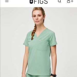 Figs one pocket scrub top in JADE